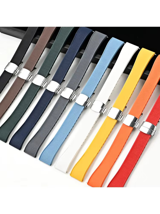 strapfreak Uhrenarmband Fluorkautschuk, FKM Tropic, Schmetterlingsschnalle, Unisex - Bild 5