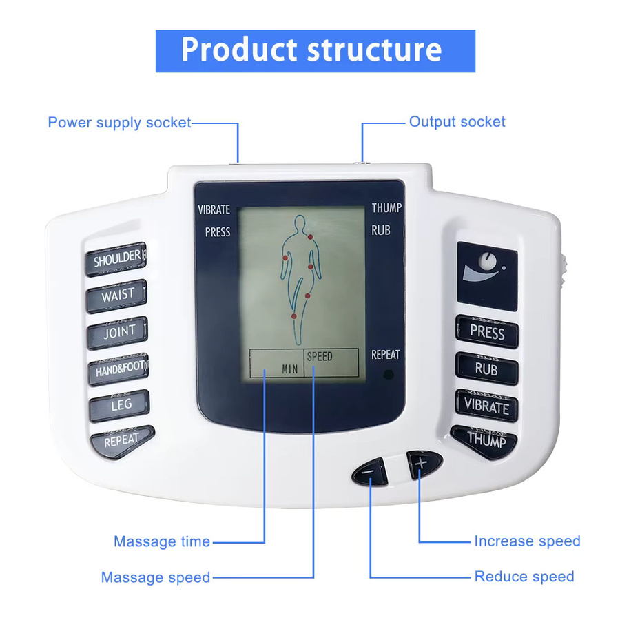 OPSLEA Elektrisches EMS TENS Massagegerät mit 16 Pads in Weiß zur Körperentspannung und Muskelstimulation mit 10 Stufen - Bild 2