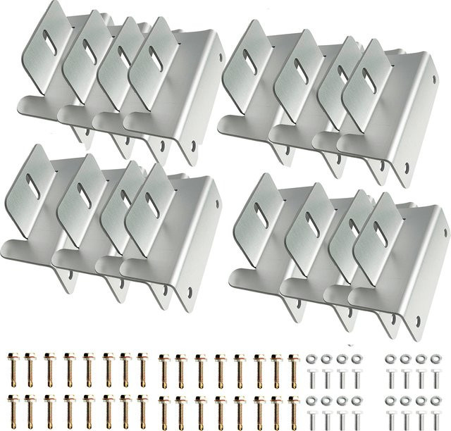 CP-SETUNO Solarpanel Montagehalterungs-Set aus Aluminium in Silber, 16/8/4-teiliges Z-Halterung-Set für Wohnmobile, Dächer und Boote - Bild 1