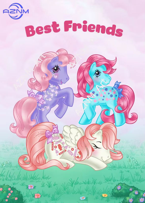 KAYOU Cartoon Pony Leinwandposter für Kinder, mehrfarbiges Tiergemälde zum Aufhängen, rechteckig und rahmenlos - Bild 2