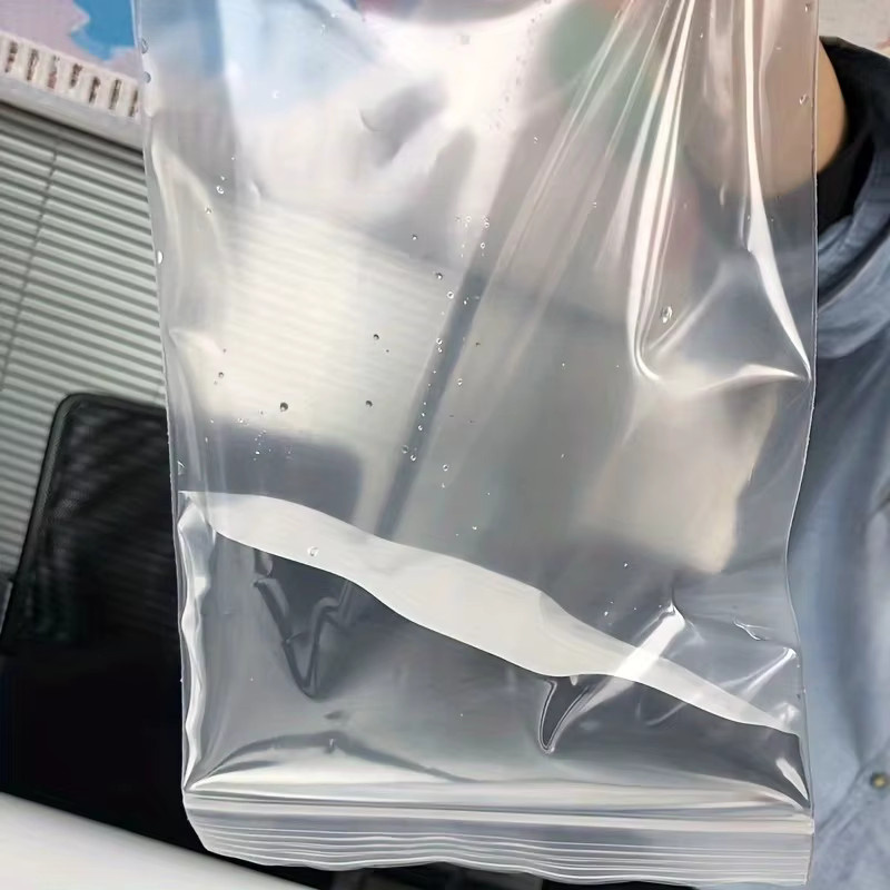 100 Stück transparente wiederverwendbare Druckverschlussbeutel aus Kunststoff, geruchsdichte und auslaufsichere Lebensmittelqualität-Plastiktüten zur Aufbewahrung von Lebensmitteln, Schmuck und Bürobedarf - Bild 4