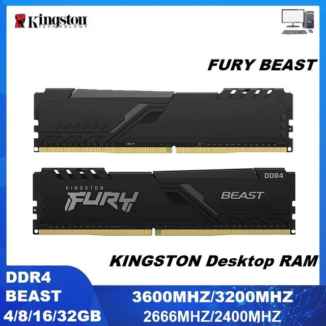 Kingston Fury Beast DDR4 RAM PC-Speicher in Schwarz mit 3600 MHz - Bild 1