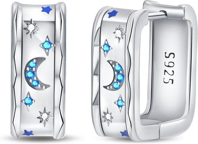 Creolen 925 Silber, Zirkonia, Damen - Bild 1