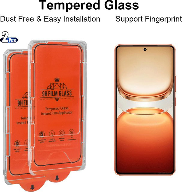 2 Stück HD-Hartglas Displayschutzfolie für Vivo IQOO Z10 Turbo Pro Z10 Lite Z9 Turbo Plus Z10x Z9x in Transparent mit Fingerabdruck-Entsperrung - Bild 1