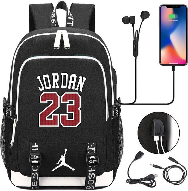 3-teiliges Schulrucksack-Set für Schüler in Schwarz aus Oxford-Stoff mit Federmäppchen und Schultergurt - Bild 1