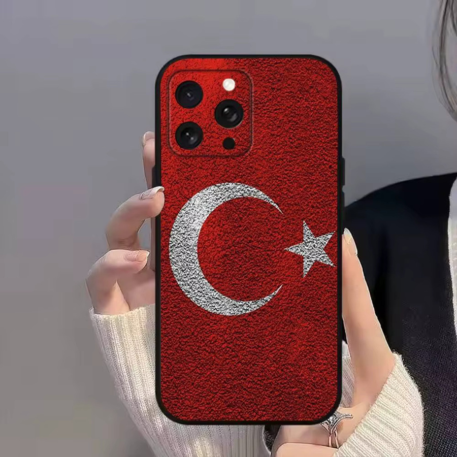 Handyhülle mit Türkei-Flagge aus Soft-Silikon für iPhone Modelle in Schwarz - Bild 2
