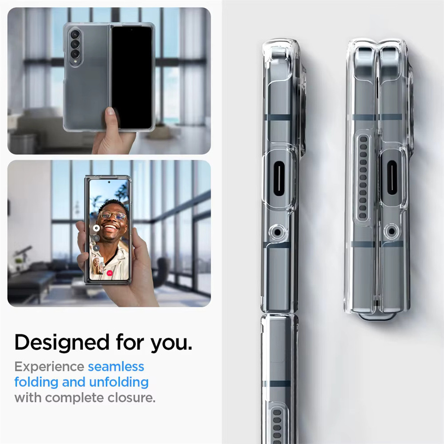 Spigen Ultra Hybrid Pro MagFit Schutzhülle für Samsung Galaxy Z Fold 7, Z Fold 6 und Z Fold 5, Transparent, Stoßfest - Bild 4