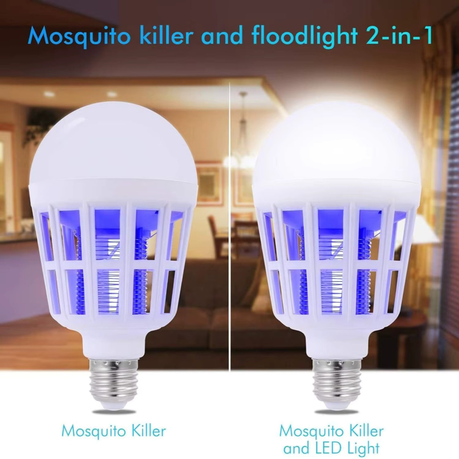 JOYINLED 2-in-1 LED Schädlingsfalle Insektenvernichter und Mückenkiller als E26/E27 Lampenbirne in Weiß, 2er Pack - Bild 2