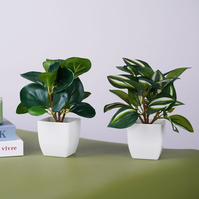 Uflower Künstlicher Bonsai Baum in Grün als Tischdekoration für Home Office und Hotel - Bild 1
