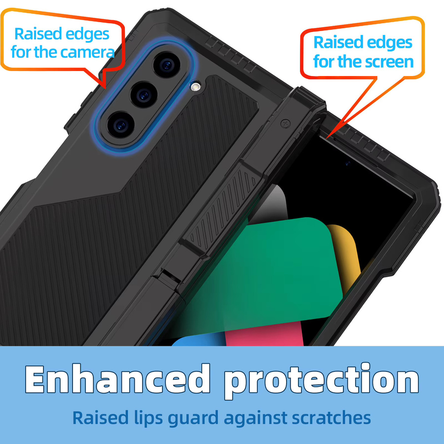 Shellbox All-Inclusive-Handyhülle aus Metall mit faltbarem Anti-Drop-Schutz für Samsung Galaxy Z Fold7 und Z Fold6, Schwarz - Bild 4