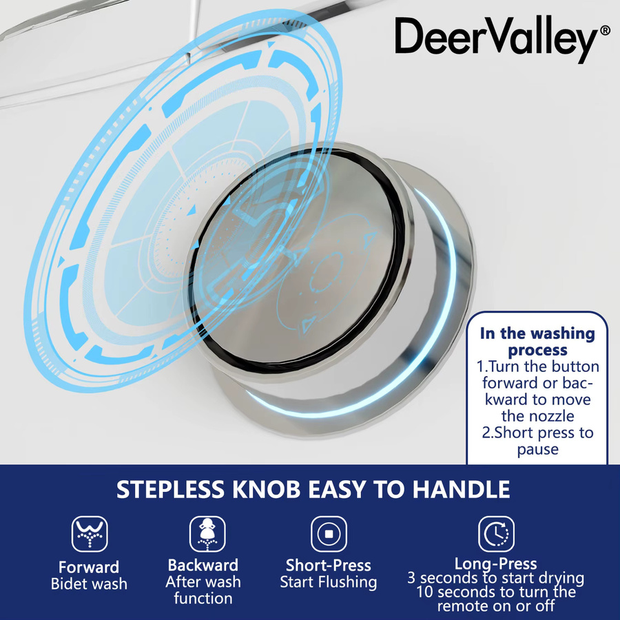 DeerValley Dusch-WC-Set mit Bidet-Funktion und Rahmeneinheit in Weiß mit Sitzheizung und automatischer Deckelöffnung - Bild 2