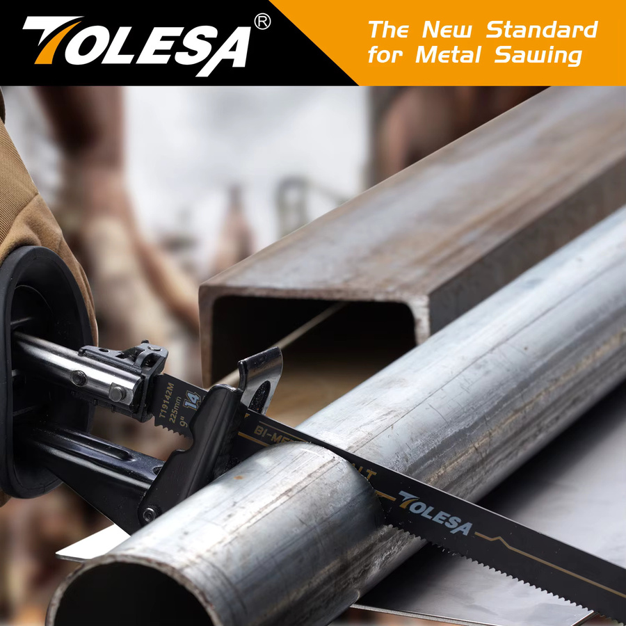 TOLESA 5er Set Bimetall-Säbelsägeblätter für Metall, 14 TPI, Farbe: Silber - Bild 5