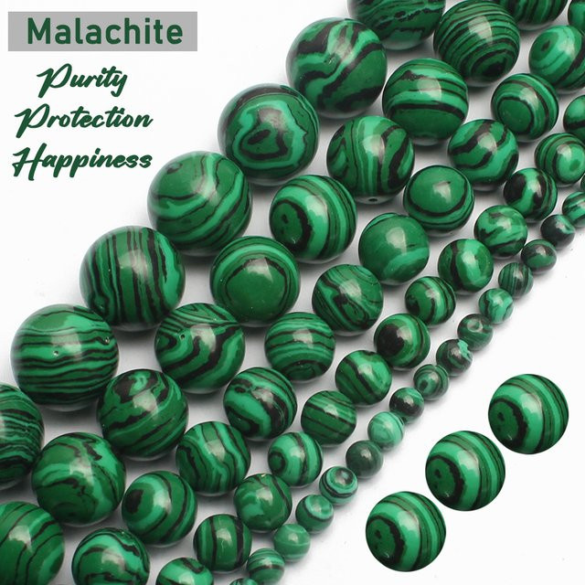 Perlen Malachit, grün, 4–12 mm - Bild 1