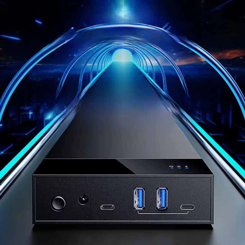 BLUELANS USB 3.0 zu SATA Festplatten Dockingstation mit Multi-Port-Hub für 3,5 Zoll und 2,5 Zoll Festplatten, Schwarz, UK-Stecker - Bild 7