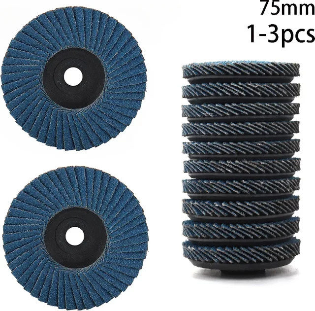 XMSJ Mini-Schleifscheiben Set für Winkelschleifer, 75 mm flache Schleifscheiben in Blau zum Polieren von Metall und Schleifen von Holz - Bild 1