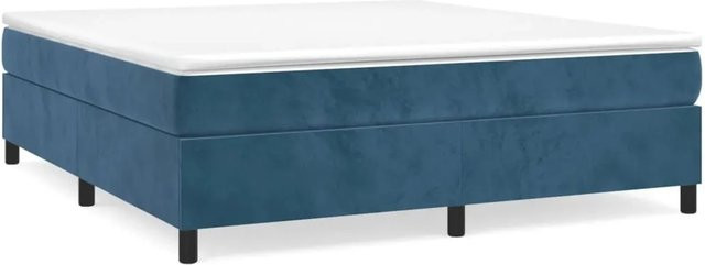 vidaXL Boxspringbett aus Samt in Dunkelblau, B/T/H: 160 x 200 x 35 cm - Bild 1