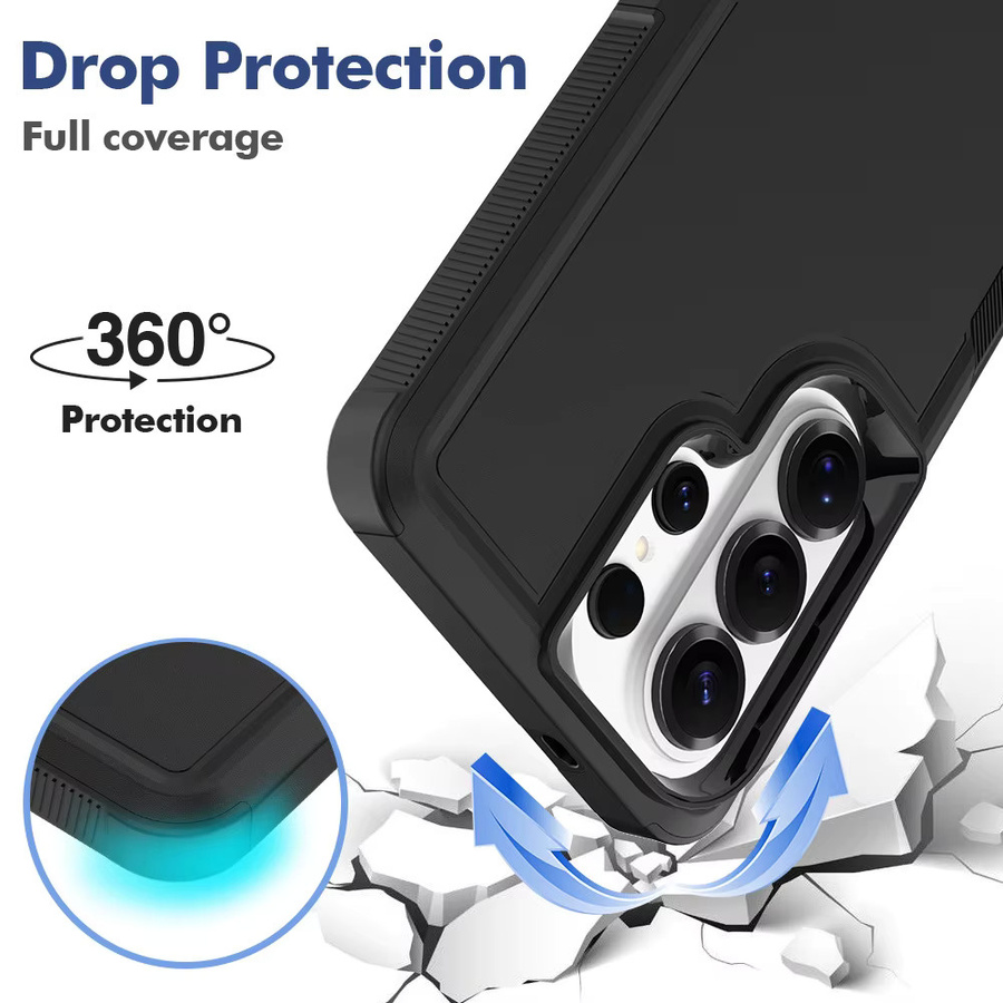 Stoßfeste 2-in-1 Hardcover Schutzhülle für Samsung S26 Edge Plus Ultra, S25 FE und S24 in Grün mit militärischer Rüstung und mattem Finish - Bild 4