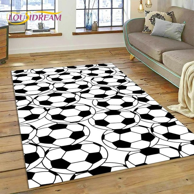 Karpetti 3D-Teppich mit Fußballfeld Motiv in Weiß, B/B: 60 x 40 cm - Bild 1