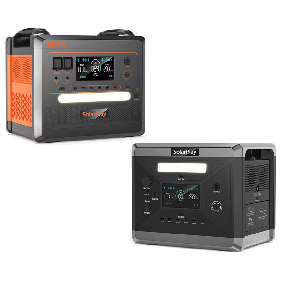 SOLARPLA Tragbares Kraftwerk mit 2400 W/2500 W Leistung und LiFePO4-Batterie inklusive 220 V und 110 V AC-Steckdosen für Notfall-Backup und Outdoor-Einsätze - Bild 5