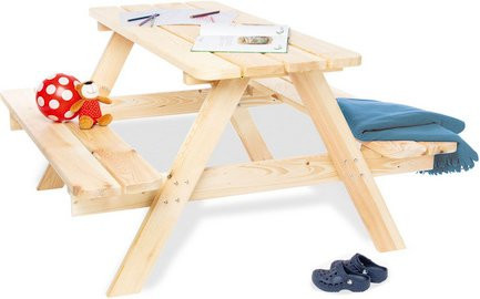 Pinolino Kindersitzgarnitur Nicki Maxi für 6 Personen aus Nadelholz, natur/beige, B/H/L: 119 x 65 x 118 cm - Bild 1