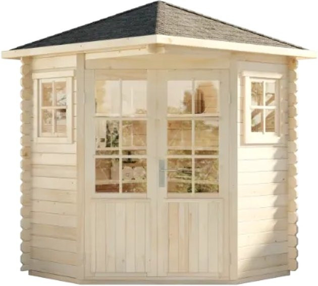 Alpholz Gartenhaus Set Sunny-A 5-Eck Naturbelassen inkl. Dacheindeckung und Fußboden B/T: 225 x 225 cm - Bild 1