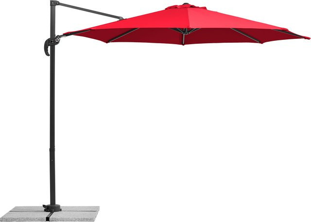 Schneider Ampelschirm Rhodos Junior in Rot mit Ø 300 cm aus Polyester und Aluminium - Bild 1
