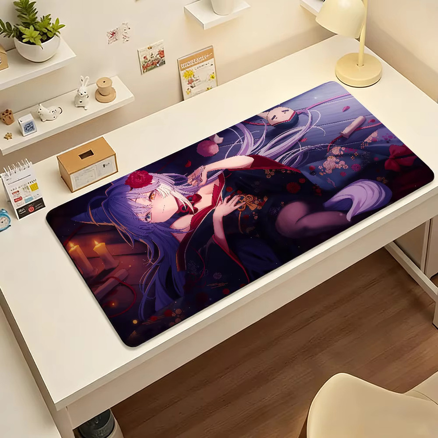 Großes Gamer-Mauspad T-Tenko Shibuki Mädchen Design, rutschfeste Schreibtischunterlage in Multicolour für PC und Laptop - Bild 6