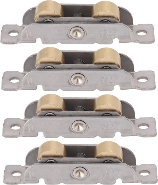 KaiSai 4er-Set Schiebetür-Rollenbaugruppe aus Edelstahl mit Kupferkugel-Lager für Glastüren, Farbe: Silber - Bild 1