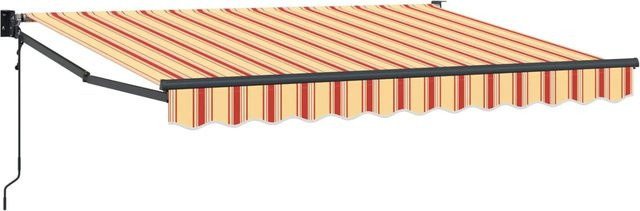 vidaXL Elektrische Ausziehbare Markise, Multicolor (Gelb, Orange, Weiß, Anthrazit), B: 350 cm, T: 200 cm - Bild 1