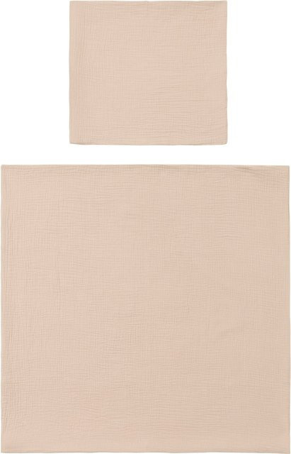 Bornino Home Wende-Bettwäsche aus Musselin in Beige und Braun, bestehend aus Bettbezug und Kissenbezug, B/T/H: 80 x 80 cm und 35 x 40 cm - Bild 1