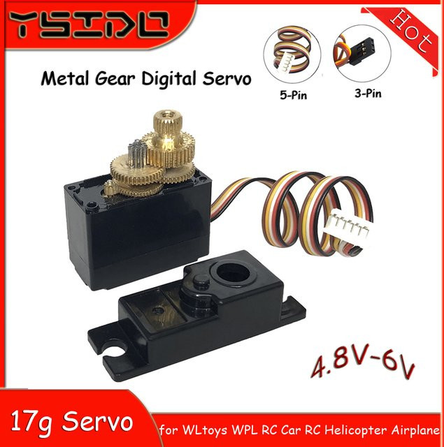 YSIDO Metal Gear Digital Core Servo, 17g, für 1/12 1/14 WLtoys 144001 124019 124018 WPL B1/16 B24 C14 C24 RC Hubschrauberflugzeug - Bild 1