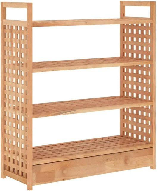 vidaXL Schuhregal aus Massivholz in Nussbaum mit Schublade, B/T/H: 70 x 27 x 81 cm - Bild 1