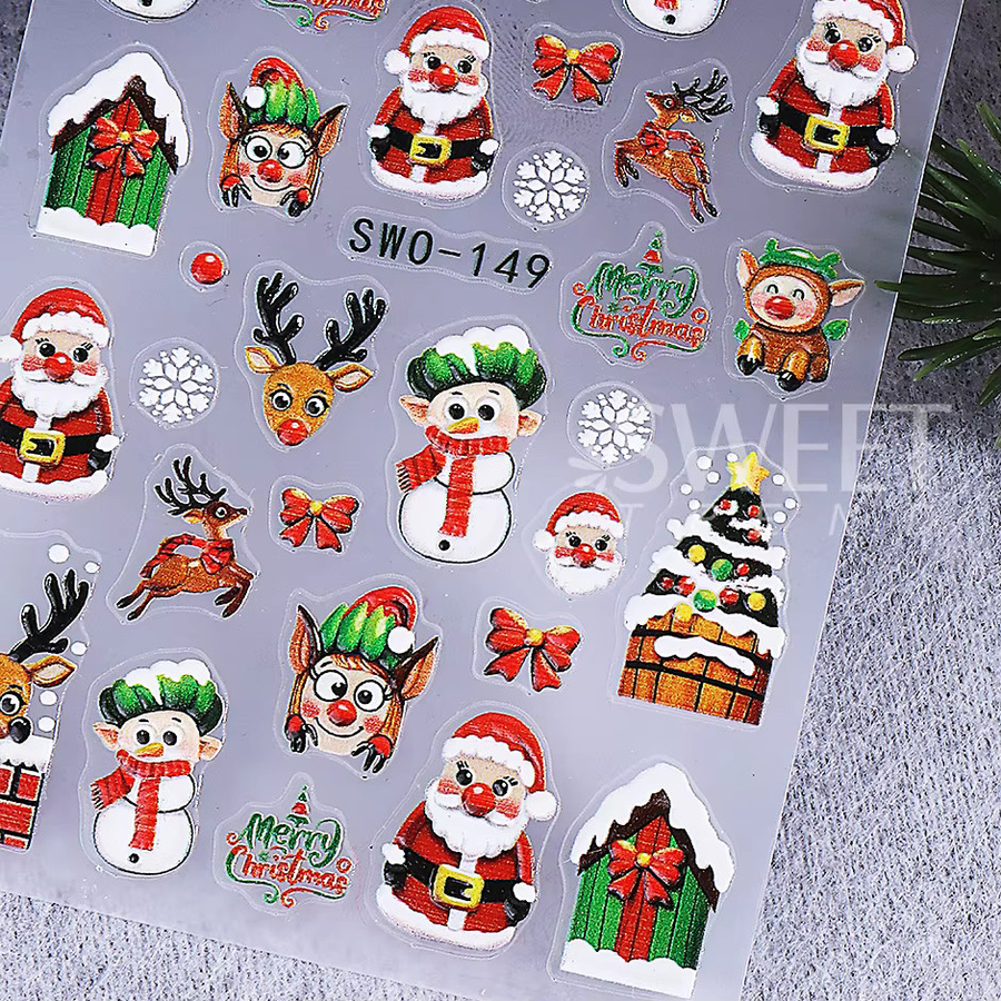 SWEET TREND Nagelaufkleber 3D Weihnachten, Glänzend, 2 Stück - Bild 3