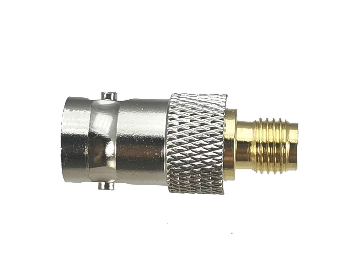 FJH-10 RF-Koaxial-Konverter SMA-Buchse auf BNC-Buchse Steckverbinder-Adapter Gerade, Silber - Bild 2