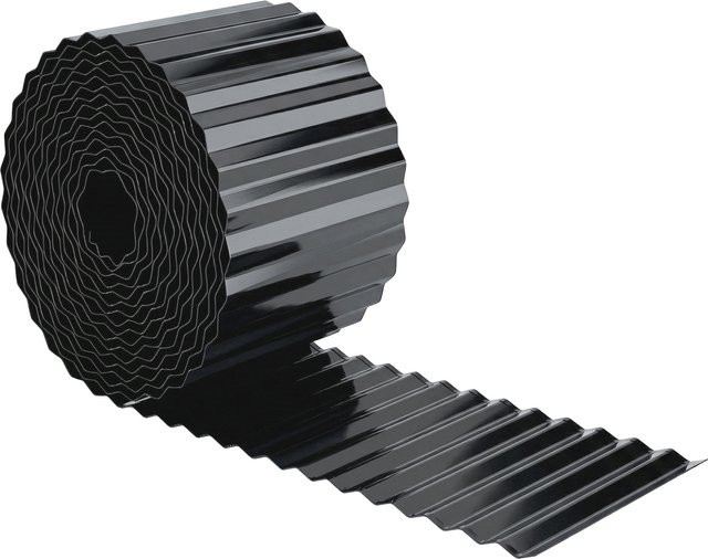 Outsunny Metall-Gartenbegrenzung aus verzinktem Stahl, Dunkelgrau, B: 650 cm, H: 20 cm - Bild 1
