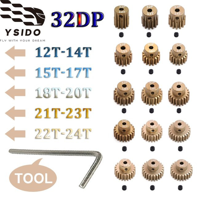 YSIDO Ritzel 3,175mm 32DP, Metallgetriebe, 1:10, Zubehör - Bild 1