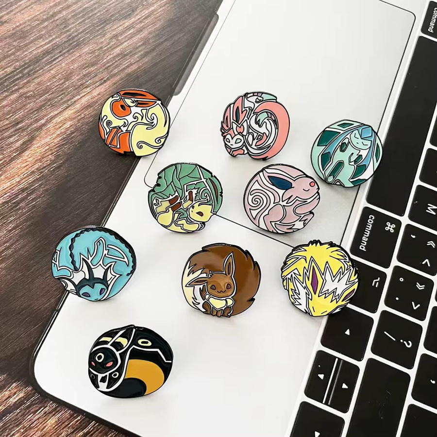 Bandai Eevee Evolutions und Kanto Starters Emaille-Pin-Set, 3/9-teiliges Set - Bild 3