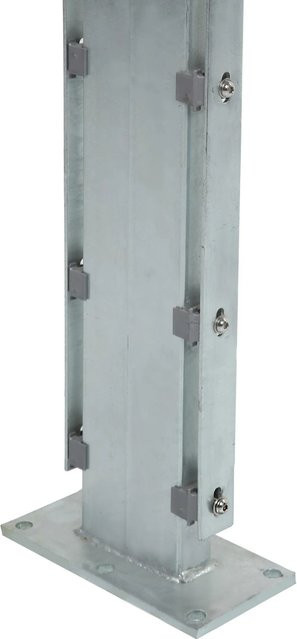 Floraworld Gabionenpfosten mit Bodenplatte aus Metall, feuerverzinkt, grau, Höhe: 129 cm - Bild 1