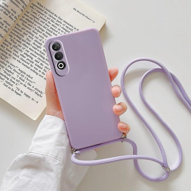 OnePlus Nord 5 Crossbody Halskette Lanyard Handyhülle aus weichem Silikon TPU in Purple für Nord CE5 ACE5 Ultra mit Kameraschutz - Bild 1