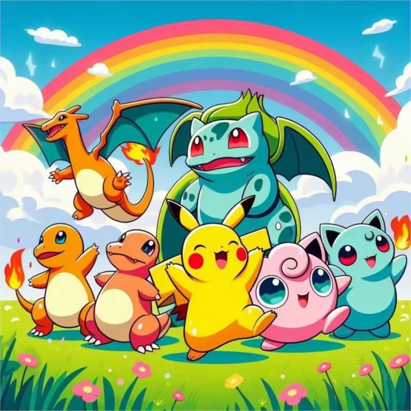 Potdemiel Pokemon Pikachu DIY Diamantmalerei Set mit Mosaik-Stickerei in Multicolour - Bild 3