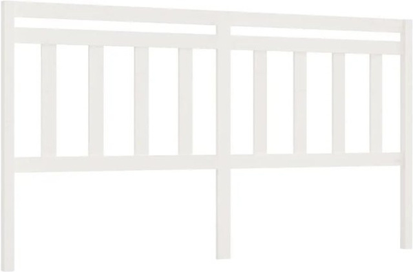vidaXL Kopfteil aus Kiefer-Massivholz in Weiß, B: 206 cm, H: 100 cm, T: 4 cm