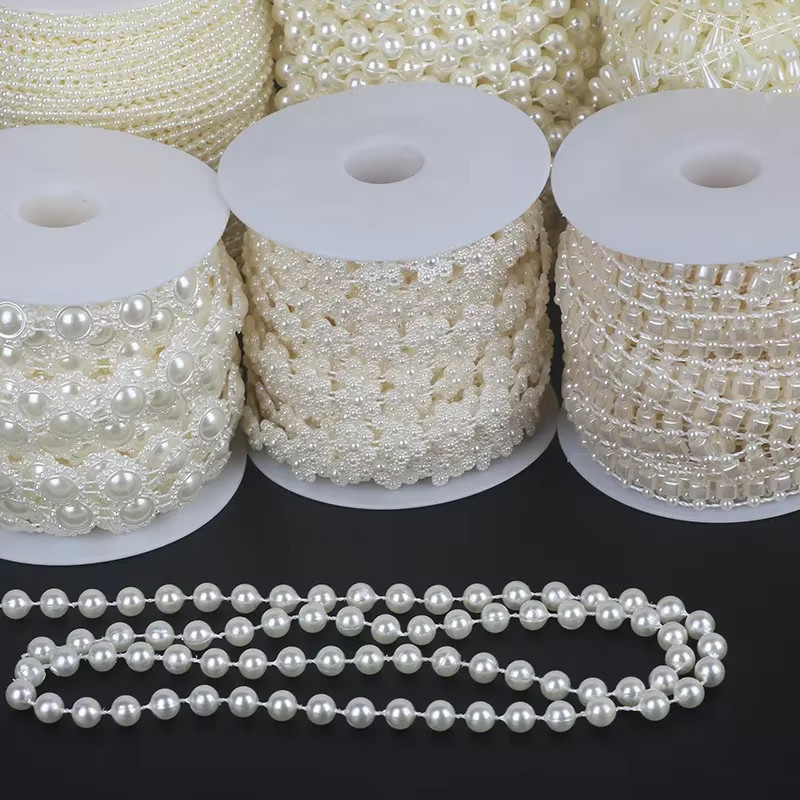 QIAO Weiße Harzperlen auf Schnurrolle für DIY-Handwerk, Hochzeit und Dekoration, 3–10 mm - Bild 3