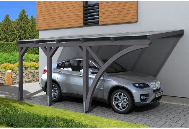 Skan Holz Carport Eifel in Schiefergrau B/T: 300 x 541 cm, Höhe: 262 cm - Bild 1