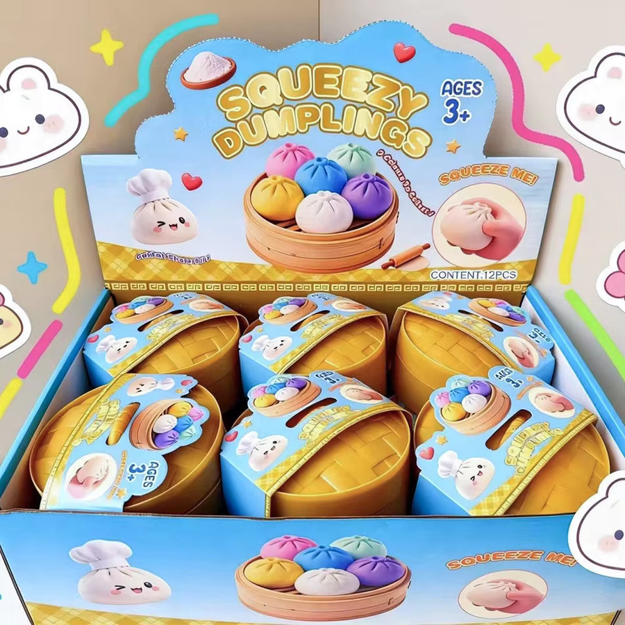 Bandai Dumpling-Squishy-Stressbälle mit Dampfgarer, wiederverwendbare, elastische Quetschbälle - Bild 2