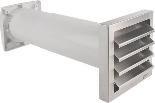 Wallair N37813 Energiespar-Mauerkasten aus Edelstahl und Kunststoff in Silber für Rohre mit einem Durchmesser von 12,5 cm - Bild 1