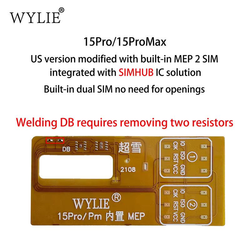 WYLIE Dual-SIM Flexkabel Reparatur-Kit für iPhone 15 Pro und iPhone 15 Pro Max US-Version mit MEP SIMHUB IC - Bild 3