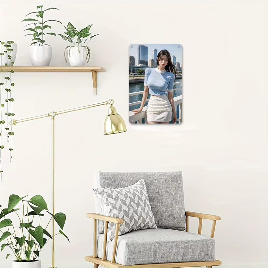 HELLOYOUNG Vintage-Metallblechschild in Weiß und Blau, Retro-Wandkunst für Zuhause, Büro oder Garten, B x H: 20,3 x 30,5 cm - Bild 3