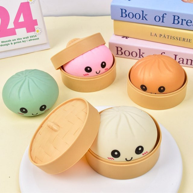 CHUTAI Dumpling-Squishy-Spielzeuge, bunte Fidget-Bälle, 6-teiliges Set - Bild 1