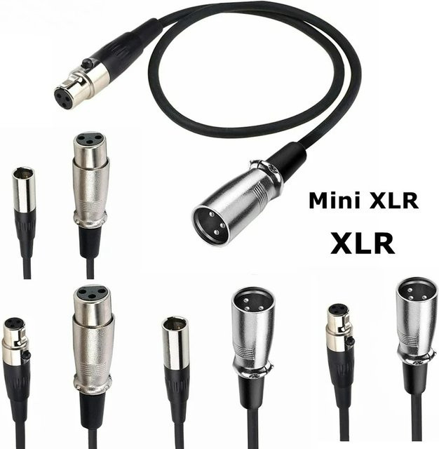 BSN Mini-XLR-3-PIN auf XLR-3-PIN Audiokabel in Schwarz, Länge: 1,5 m - Bild 1