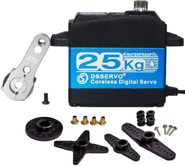 YUNIQUE EUROPE DS3225PRO Kernloser Digitaler Servo Motor, 25KG, 7.4V, 180° Drehung, Edelstahl-Aluminium-Zahnräder - Bild 1